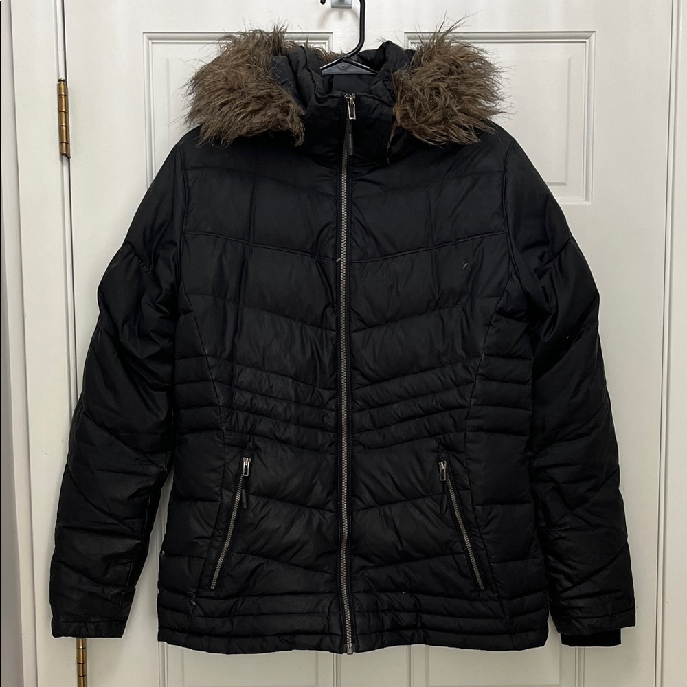 Columbia Black Duck Down Feathers Outdoor Winter Jacket  - Size Large